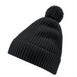 Falke knitted hat (pom-pom) Pure - cashmere, pom-pom - black - 1 piece